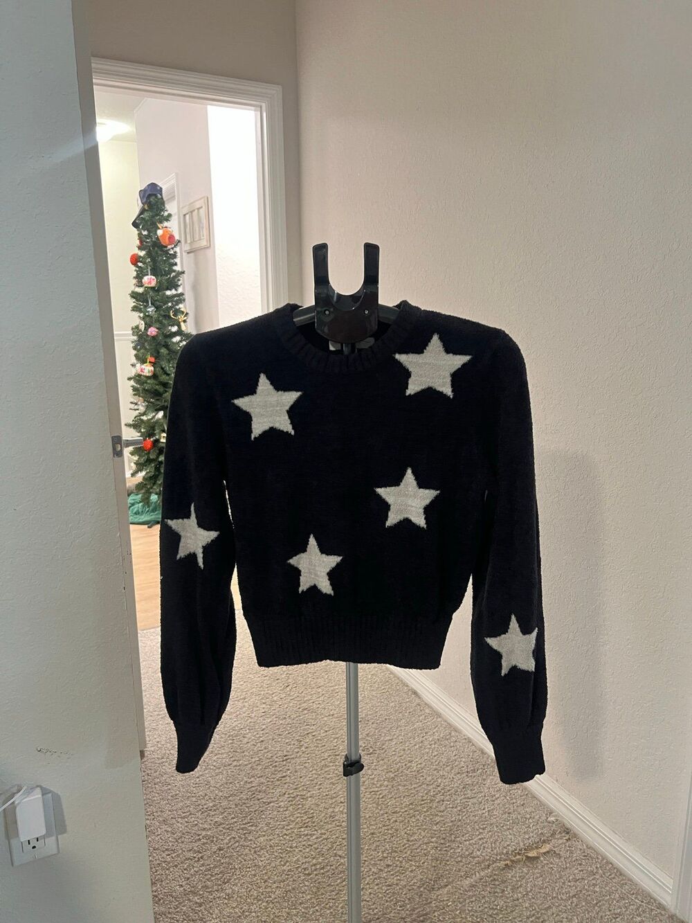 Spiritual Gangster Melody Star Print Cropped Crewneck Sweater Women’s Medium